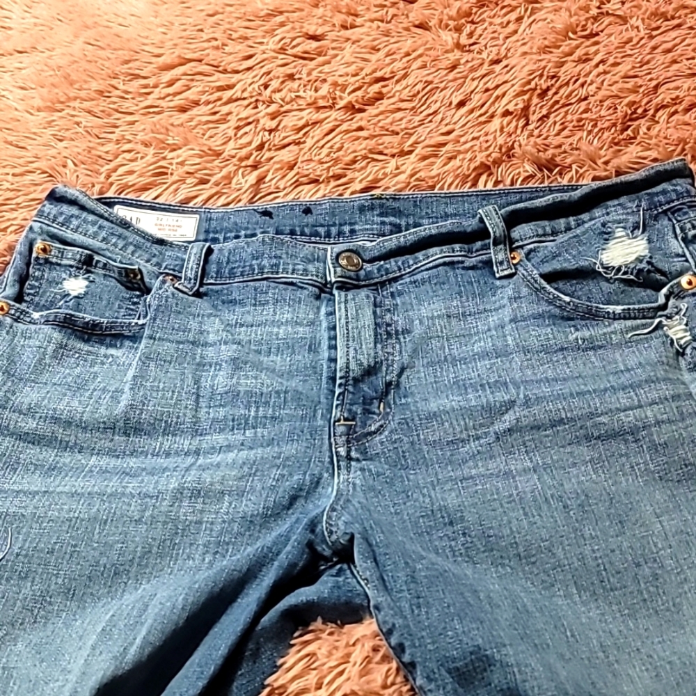 GAP women's jeans.  Girlfriend mid rise. 14 long.